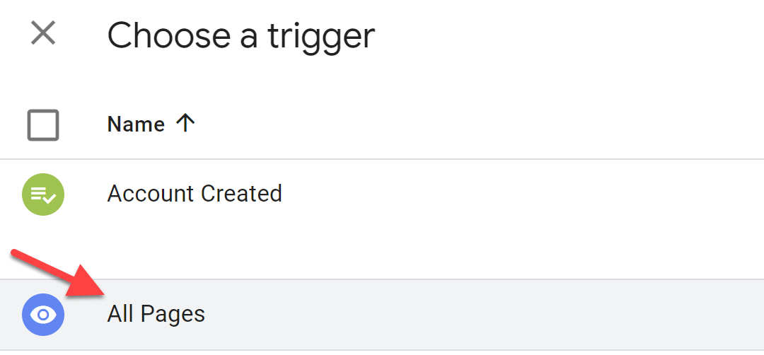 Google Tag Manager Choose Trigger